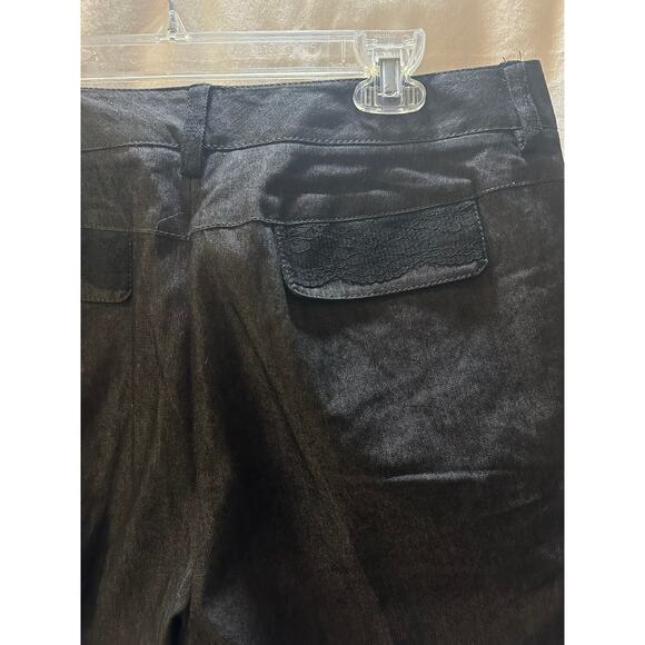 Larry Levine Stretch Ankle Trousers – Size 12 – Lace Trim Pocket + Button Hem - Picture 5 of 6